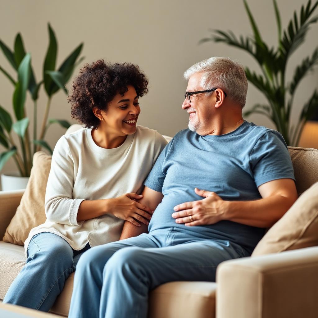Two people sharing a supportive conversation